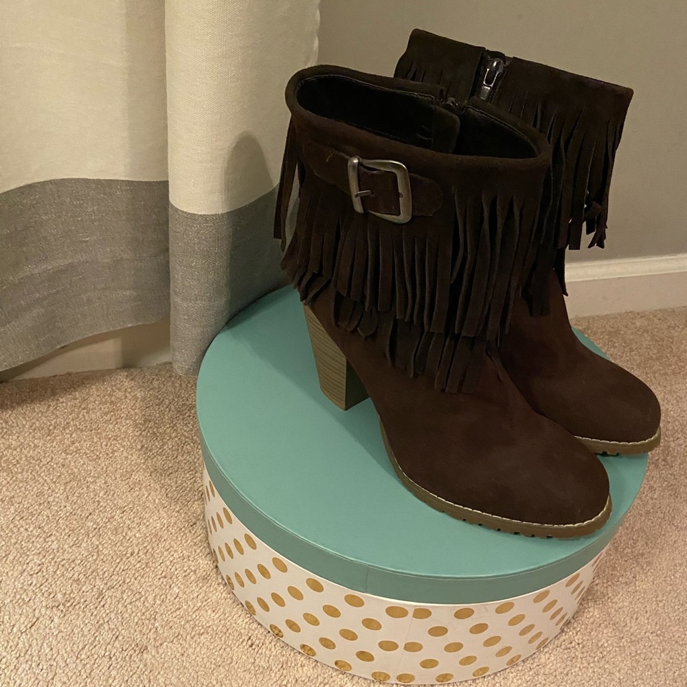 Brown Fringe Boots/ Kenzie Girl Brand/ Size 10